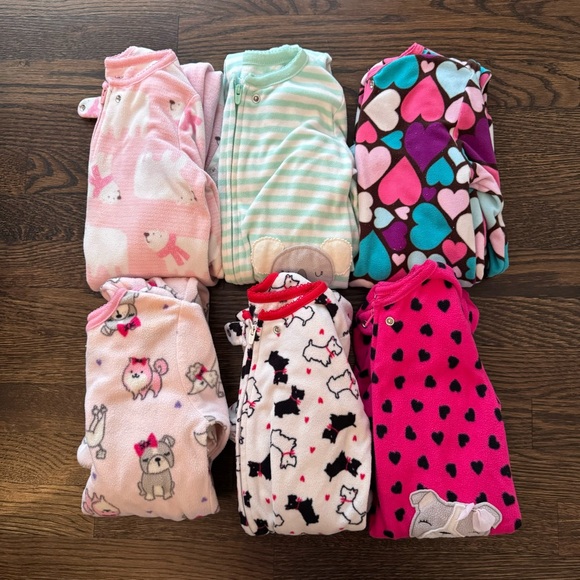Carter's Other - Carter's Girls toddler baby fleece winter pajama onesies 2T